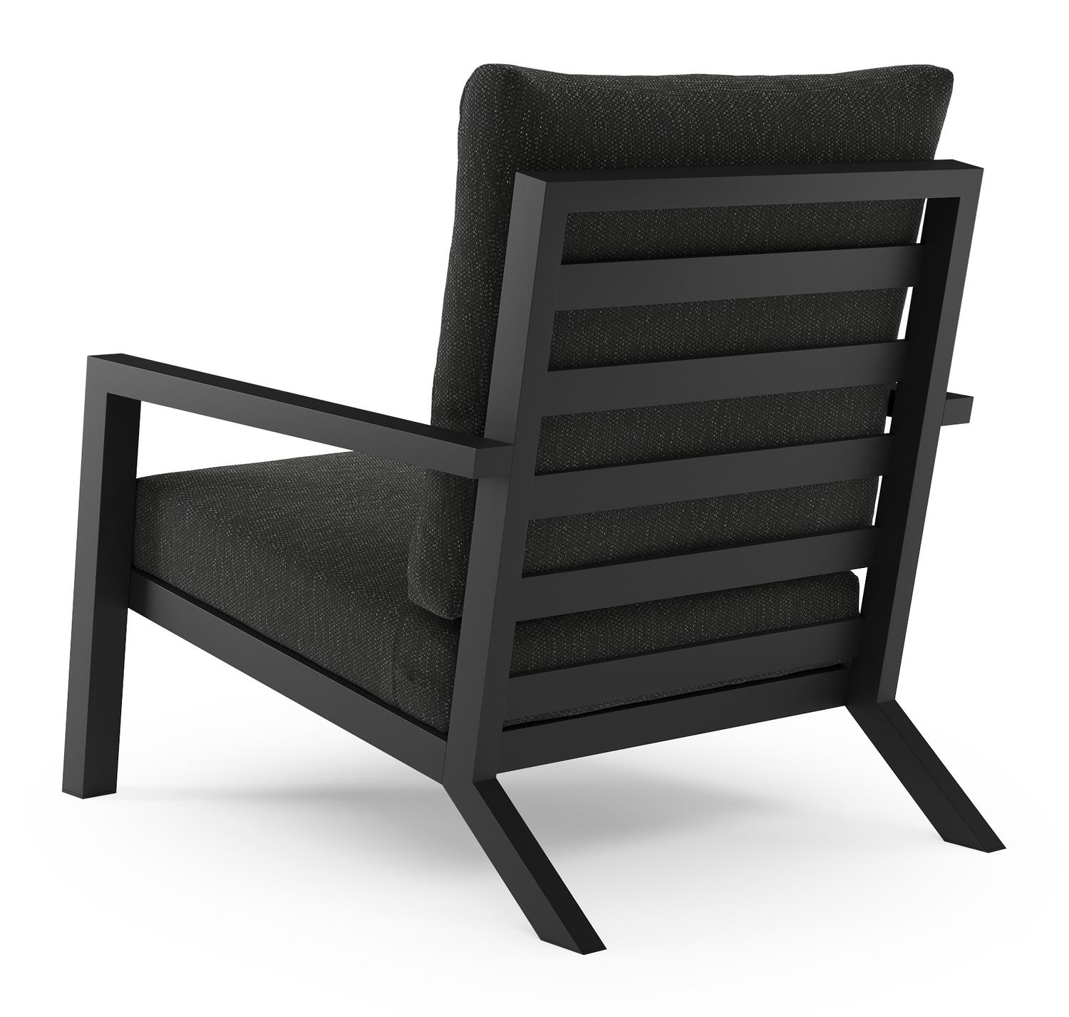 Arnes loungestoel in zwart aluminium met sky black weather+ softtouch kussen