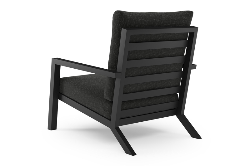 Arnes loungestoel in zwart aluminium met sky black weather+ softtouch kussen