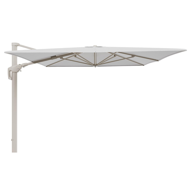 Parasol pendant Minore avec fonction tilt en aluminium beige et toile de parasol All Weather Solica Ego Birch - Lg.1 400 x Lg.2 300 cm (sans pied de parasol)