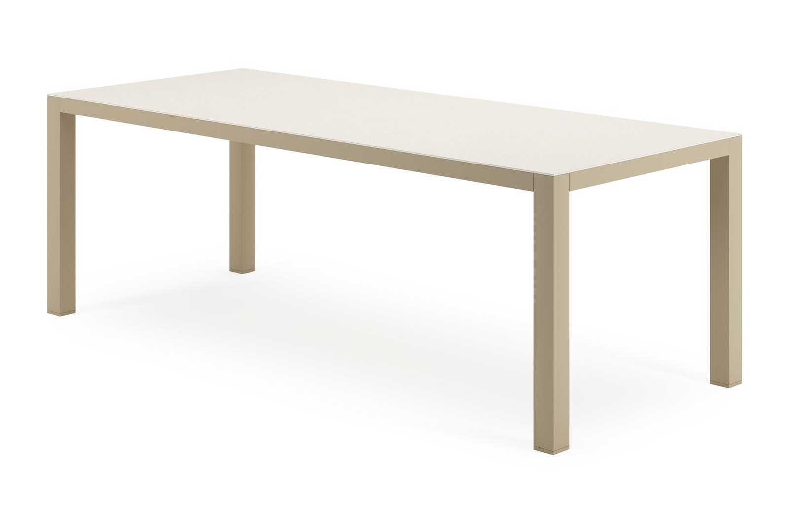 Varese tuintafel rechthoekig in beige aluminium en sintered stone Crema minerale - L 220 x B 92 x H 73.5 cm