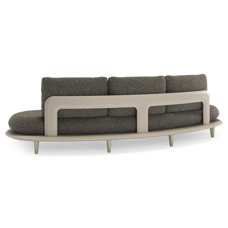 Canape de jardin Bomero en aluminium beige et coussins en all weather cosytica marbella tunder