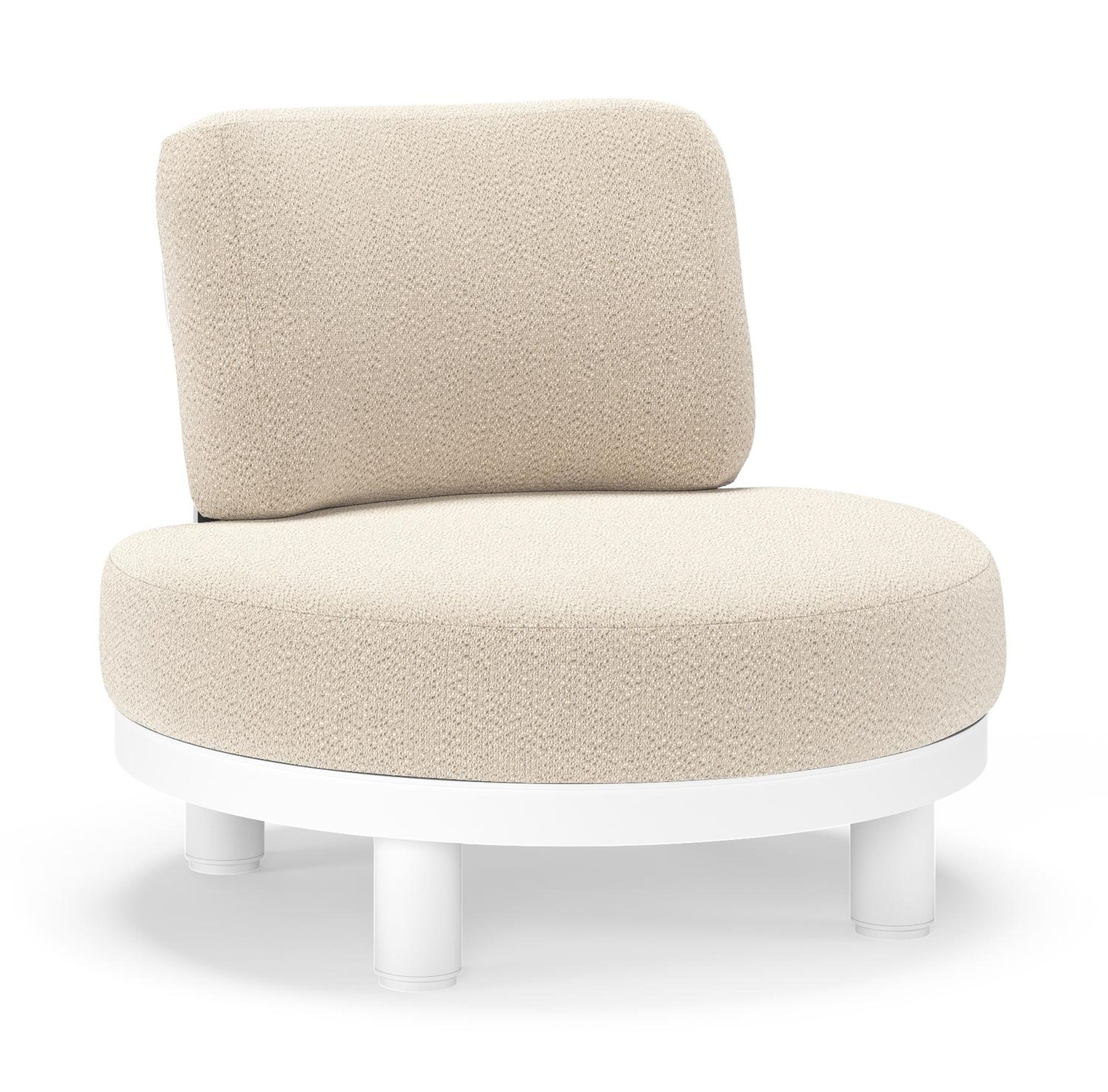 Donato loungestoel in wit aluminium met all weather sunbrella® luxe Lopi Sand kussen