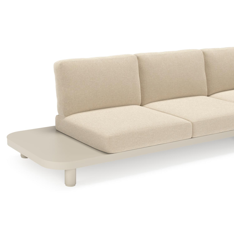 Salon de jardin d'angle Donato en aluminium beige et coussins en all weather cosytica althea chalk