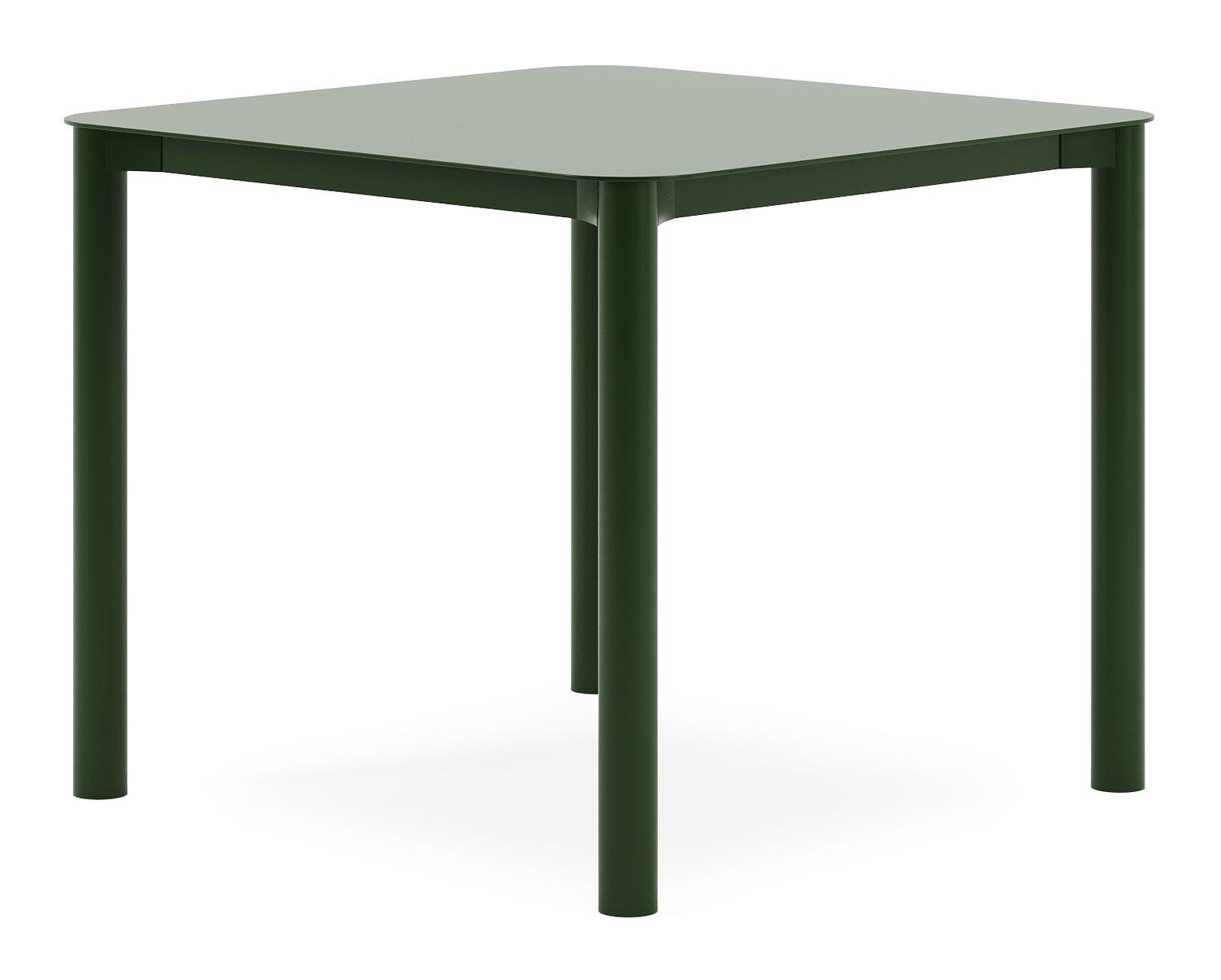 Table de jardin Orso carré arrondi en aluminium vert - Lg. 90 x Lrg. 90 x Haut. 75 cm