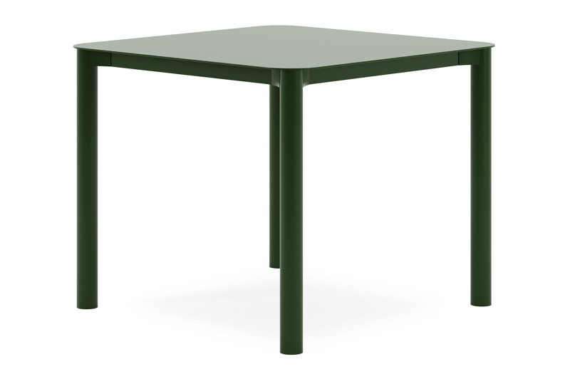 Table de jardin Orso carré arrondi en aluminium vert - Lg. 90 x Lrg. 90 x Haut. 75 cm