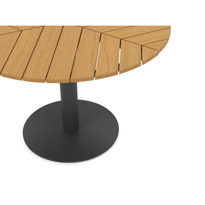 Lagos tuinset in wit aluminium en naturel polywood tafelblad met 4 stapelbare Vigo tuinstoelen