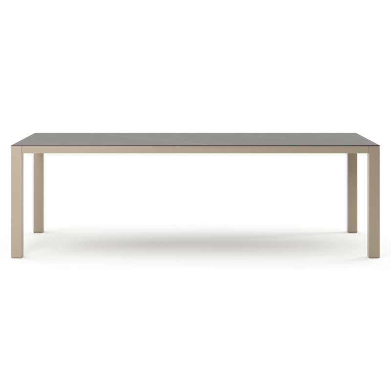 Como tuintafel rechthoekig in beige aluminium en volkeramiek Calatorao - L 240 x B 100 x H 73 cm