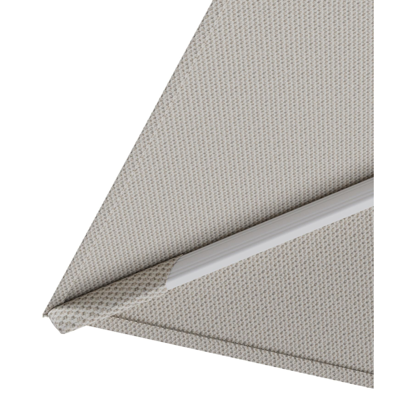 Rufina zweefparasol tiltfunctie in wit aluminium en parasoldoek in All Weather Sunbrella® Luxe Lopi Marble  - L1 400 x L2 300 cm (zonder voet)