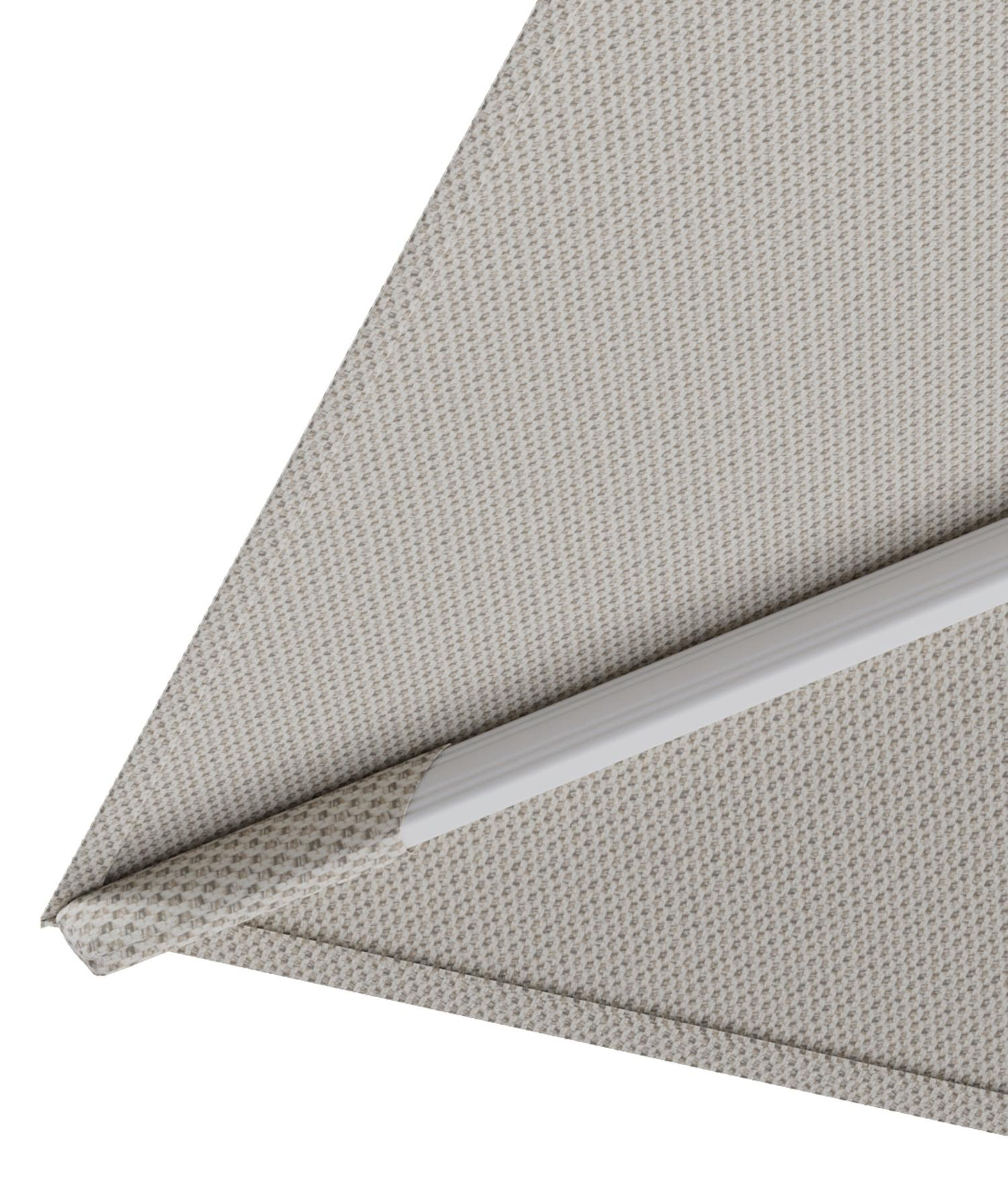 Parasol pendant Rufina avec fonction tilt en aluminium blanc et toile de parasol en All Weather Sunbrella® Luxe Lopi Marble  - Lg.1 400 x Lg.2 300 cm (sans pied de parasol