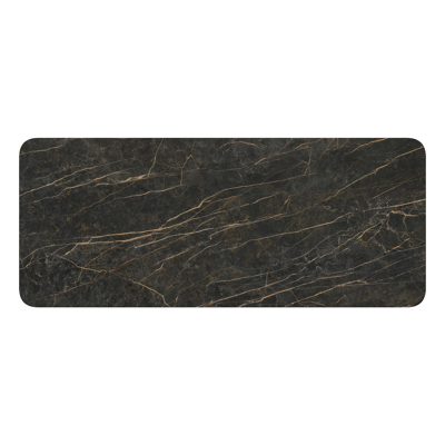 Orso tuintafel rechthoekig afgerond in wit aluminium en volkeramiek Black Obsession - L 240 x B 100 x H 73.5 cm