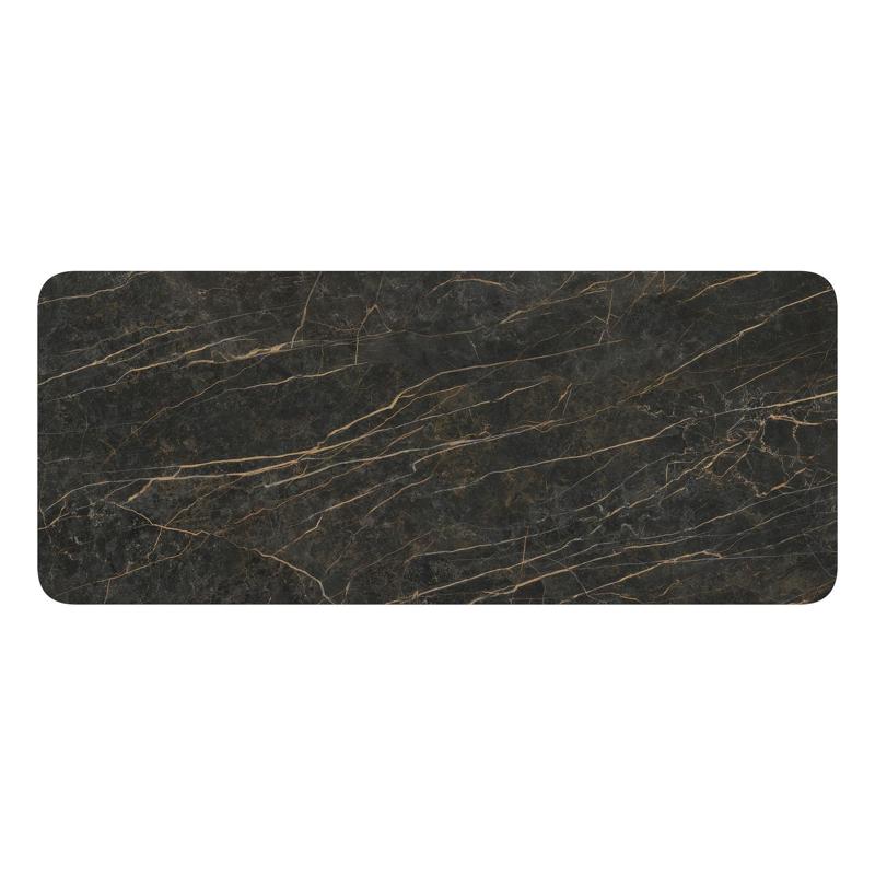 Orso tuintafel rechthoekig afgerond in wit aluminium en volkeramiek Black Obsession - L 240 x B 100 x H 73.5 cm