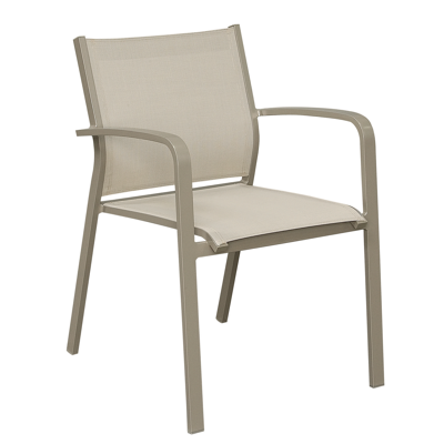 Lago stapelbare tuinstoel cappuccino - aluminium en textilene