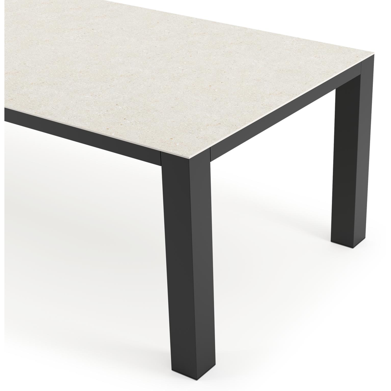 Table de jardin Nano en aluminium noir et céramique pleine shilin - Lg 280 x Larg. 110 x H 75 cm