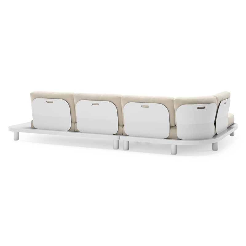 Donato loungehoek in wit aluminium met all weather cosytica Althea Off White kussen