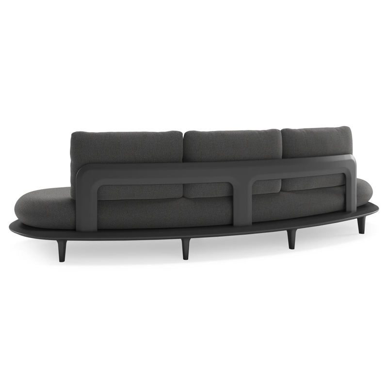 Bomero loungebank in zwart aluminium met savane tornado all weather sunbrella® luxe kussen