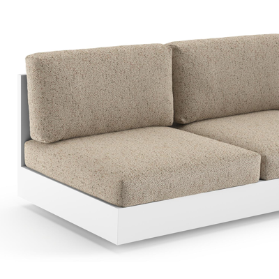 Como loungebank in wit aluminium met bora jungle all weather cosytica kussen