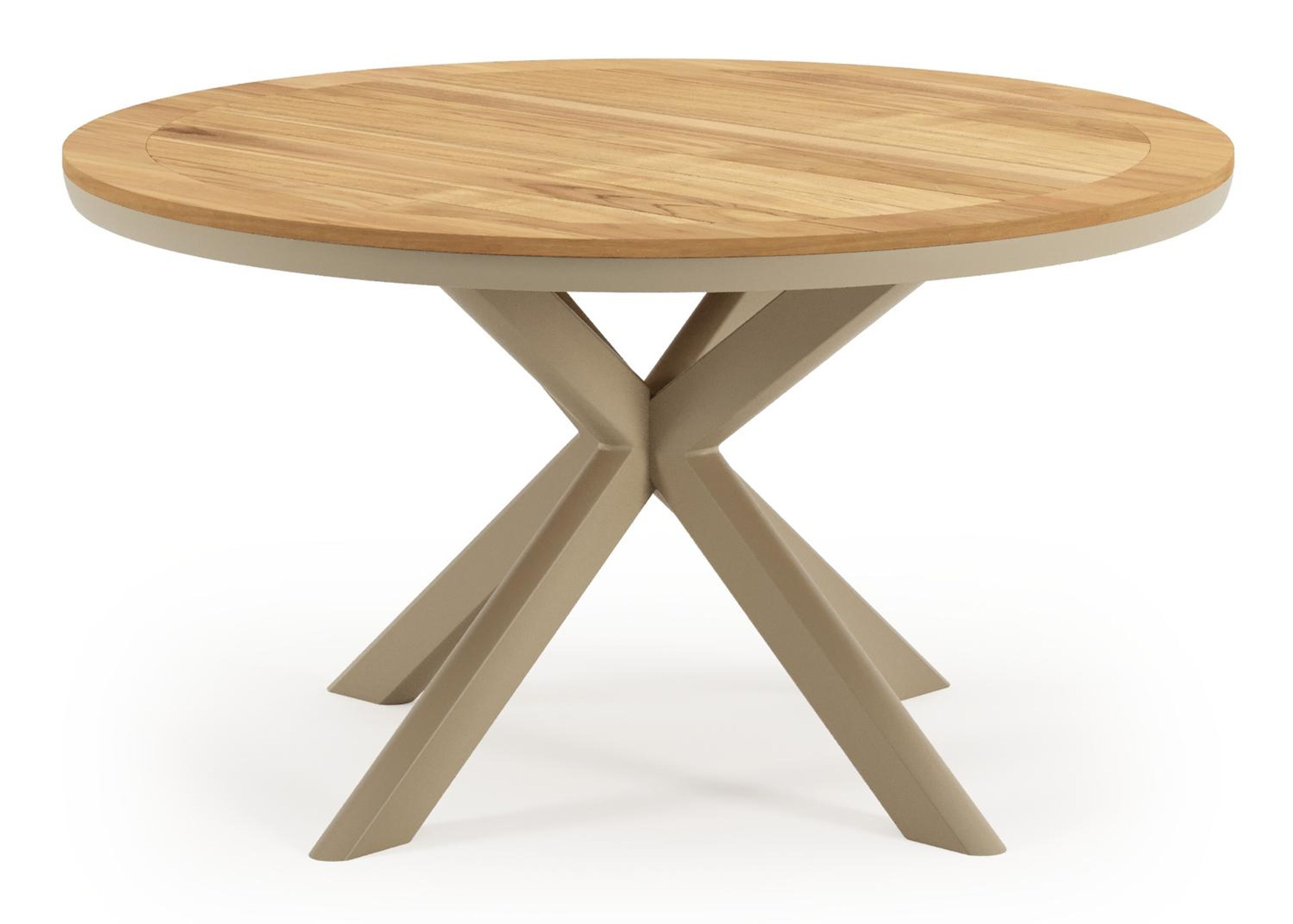 Ensemble de jardin Pamplona en aluminium beige et sintered stone avec 6 chaises de jardin empilable Amalfi