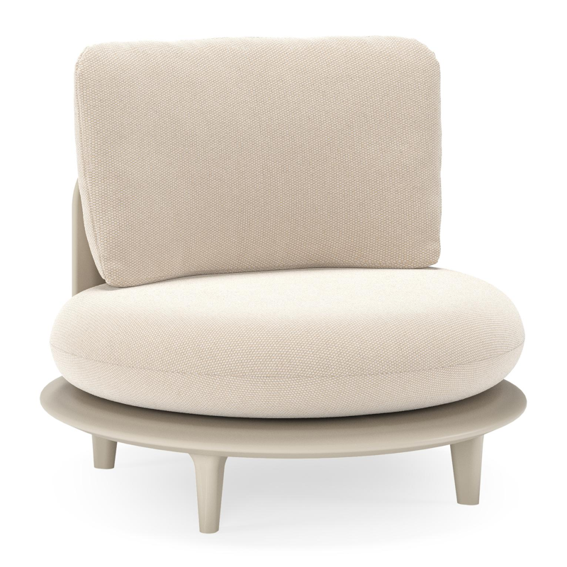 Bomero loungestoel in beige aluminium met lopi antique all weather sunbrella® luxe kussen