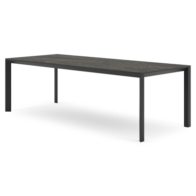 Malito tuintafel in zwart aluminium en volkeramiek black obsession - L 240 x B 100 x H 75 cm