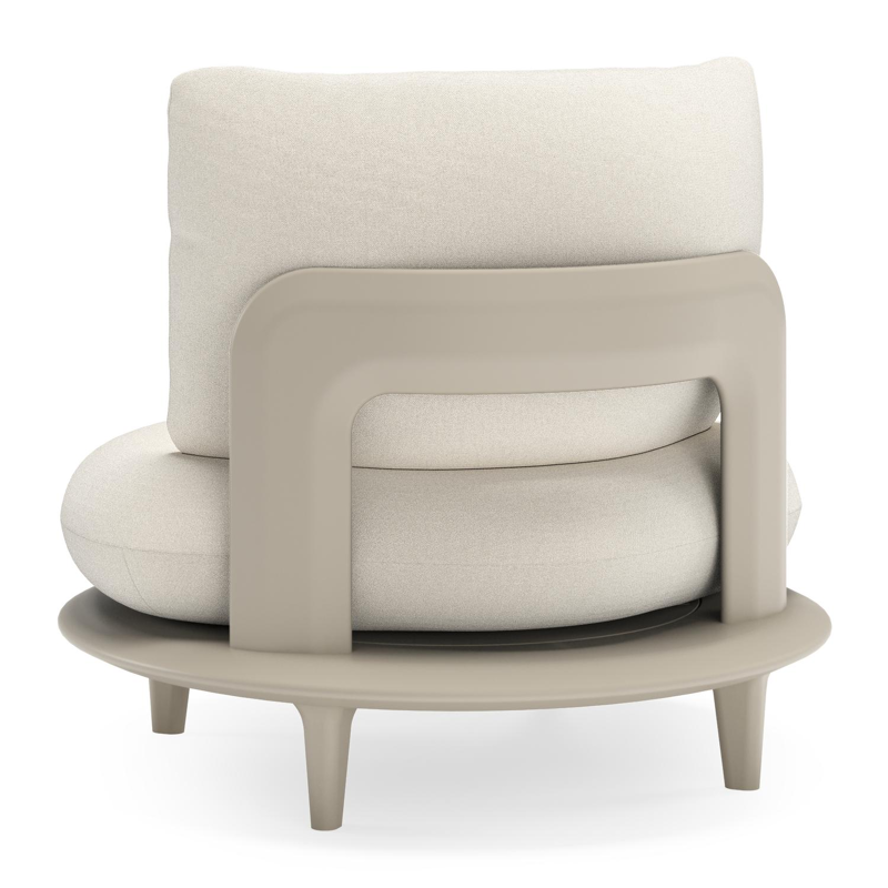 Bomero loungestoel in beige aluminium met natte white all weather sunbrella® luxe kussen