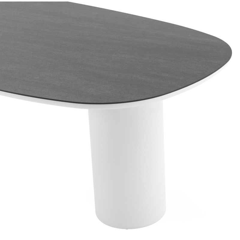 Amico tuintafel bombo in wit aluminium en volkeramiek Basalt Black - L 210 x B 110 x H 73.5 cm