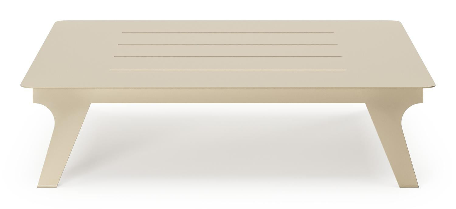 Table de basse Bolzano en aluminium beige - Lg. 83,5 x Lrg. 83,5 x Haut. 20 cm