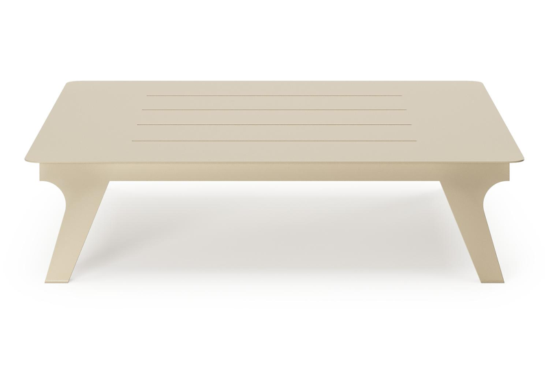 Bolzano loungetafel in beige aluminium - L 83.5 x B 83.5 x H 20 cm