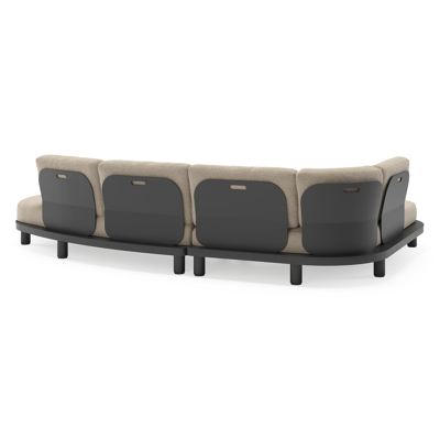 Donato loungehoek in zwart aluminium met all weather cosytica Marbella Beige kussen
