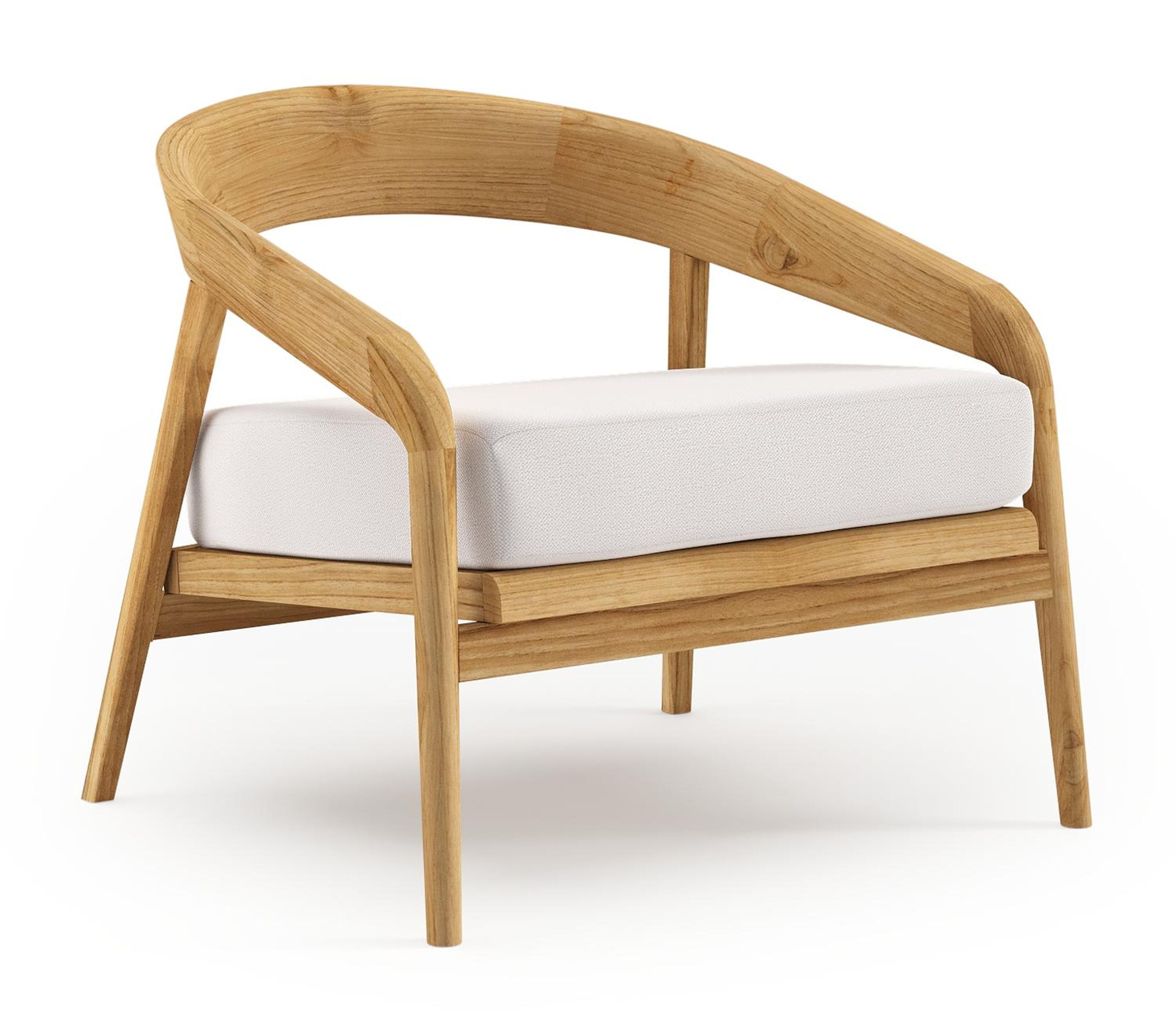 Fauteuil de jardin Lacrima en teck et coussin en all weather Sunbrella® luxe savane whisper