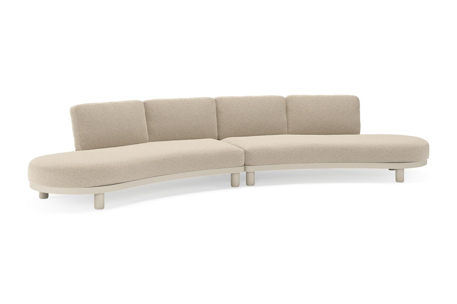 Canapé de jardin Donato en aluminium beige et coussins en all weather cosytica Marbella Beige