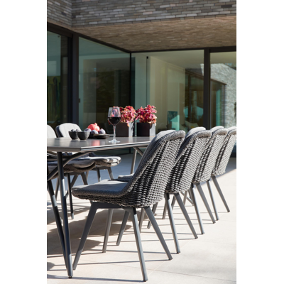 Orso tuintafel in zwart aluminium met tafelblad in volkeramiek - L 280 x B 110 cm