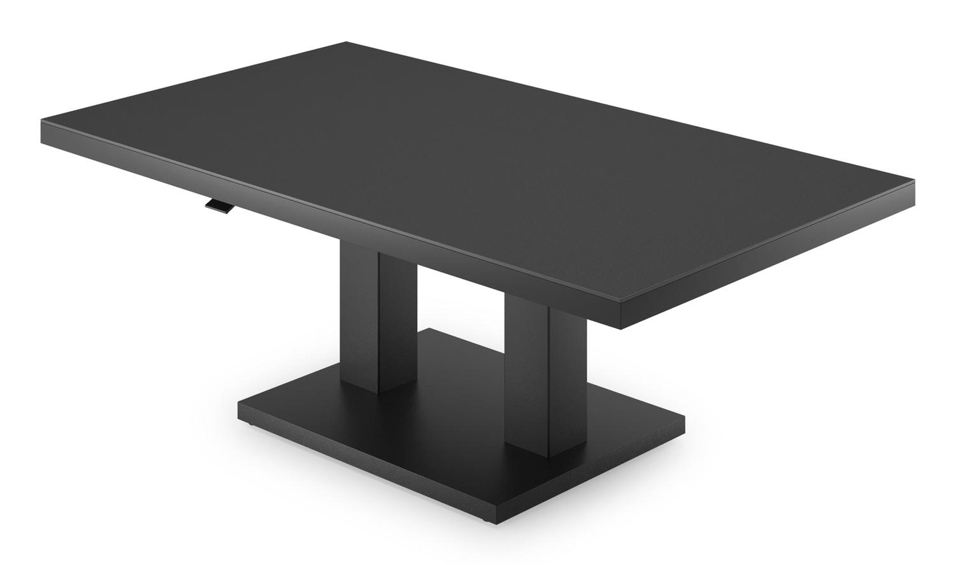 Cirello Pop up loungetafel in zwart aluminium en nero black volkeramiek - L 140 x B 80 x H 72 cm
