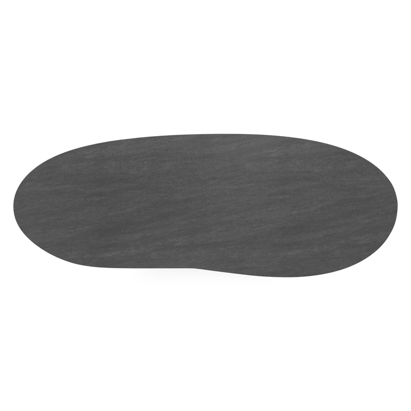 Organo tuintafel organisch in beige aluminium en volkeramiek Basalt Black - L 320 x B 120 x H 74 cm