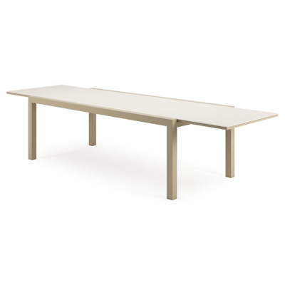 Calobra verlengbare tuintafel rechthoekig in beige aluminium met sintered stone crema minerale -L 220 - 330 x B 107 x H 73 cm 