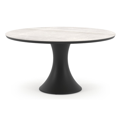 Fano tuintafel rond in zwart aluminium en volkeramiek Taj Mahal - Dia. 148 x H 74 cm