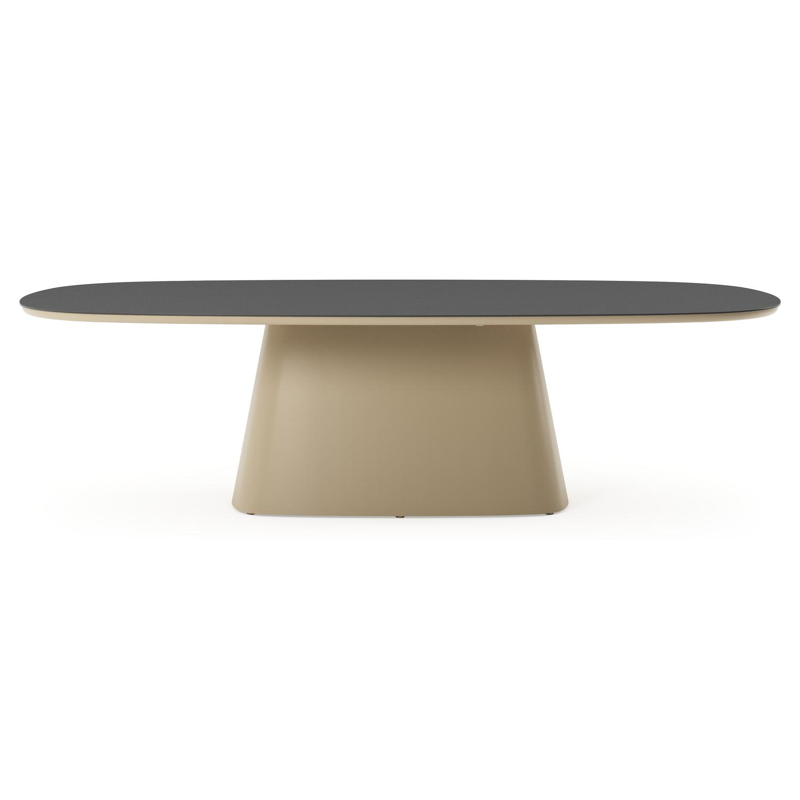 Amico tuintafel bombo xl in beige aluminium en volkeramiek Nero Black - L 270 x B 148 x H 73.5 cm