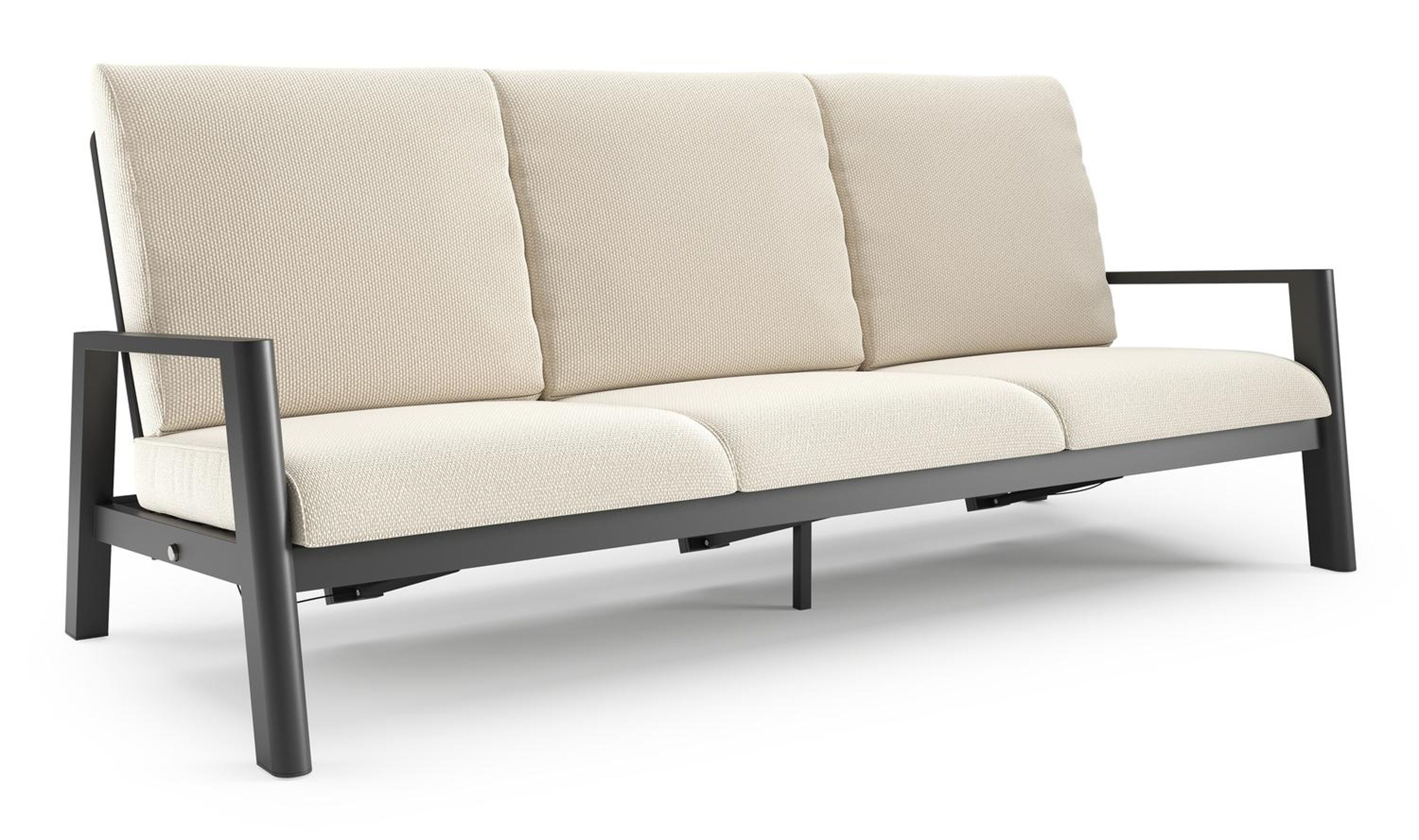 Cirello loungebank in zwart aluminium met althea off white all weather cosytica kussen