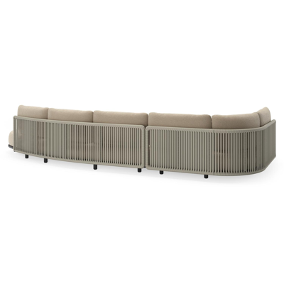 Lomano loungehoek in zwart aluminium en beige verticaal geweven luxe vlakke rope met Althea Chalk all weather cosytica