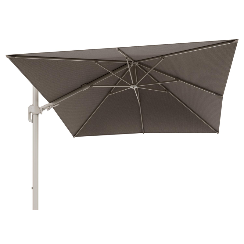 Rufina zweefparasol tiltfunctie in beige aluminium en parasoldoek in All Weather Solica Firenze Earth  - L1 300 x L2 300 cm (zonder voet) (zonder voet)