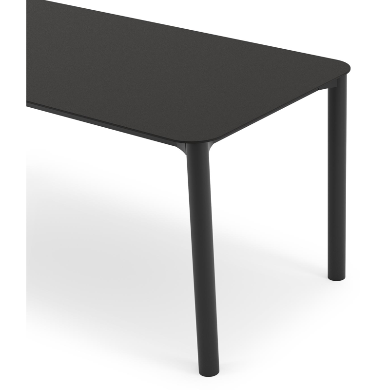 Orso tuintafel rechthoekig afgerond in zwart aluminium en volkeramiek zwart - L 180 x B 80 x H 75 cm