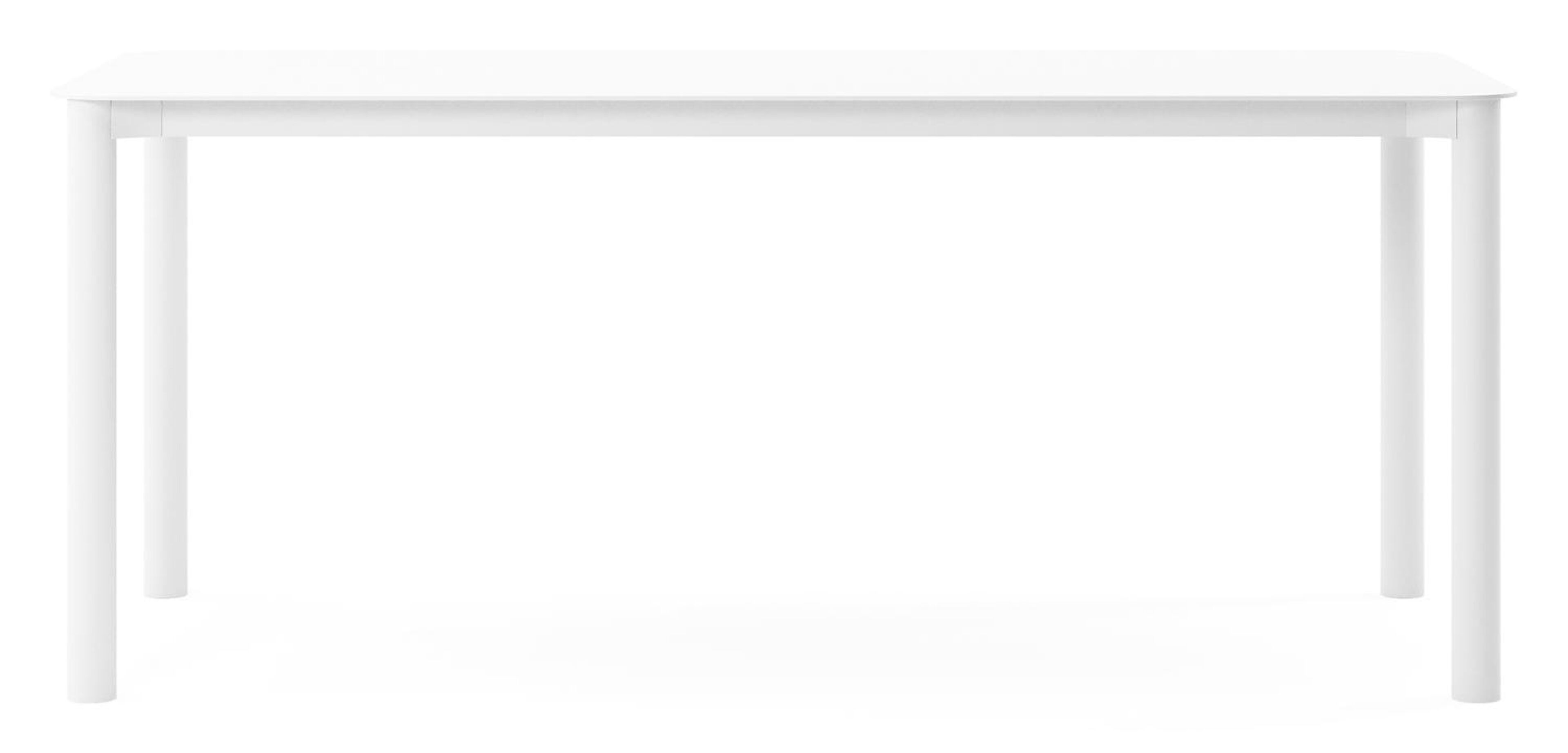 Table de jardin rectangulaire Orso arrondie en aluminium blanc - Lg. 200 x Lrg. 80 x Haut. 74,5 cm