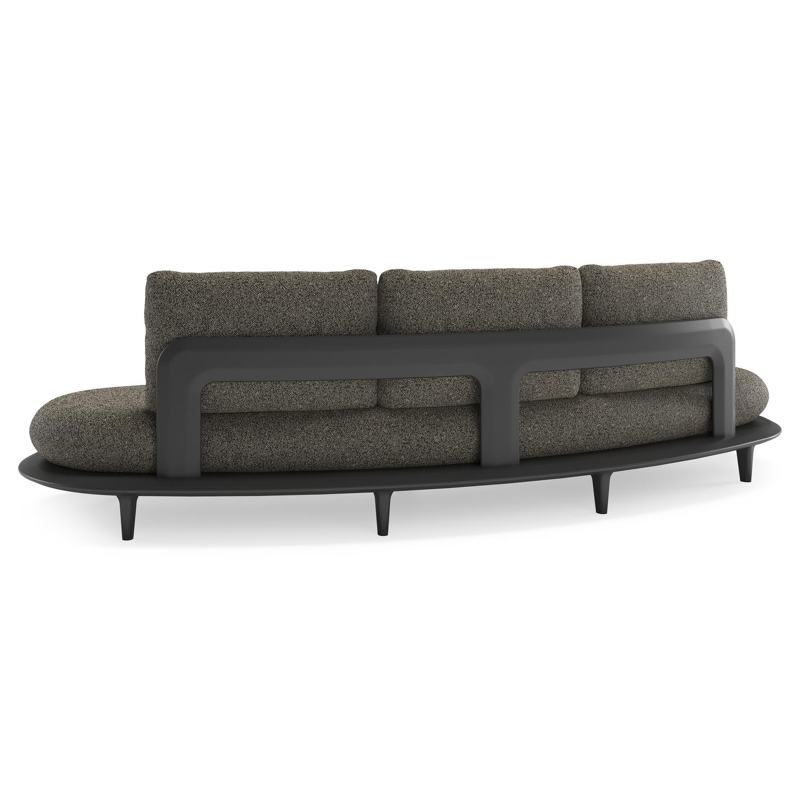 Canape de jardin Bomero en aluminium noir et coussins en all weather cosytica marbella tunder