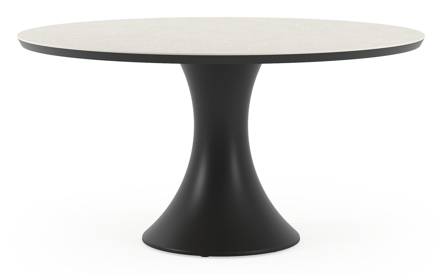 Fano tuintafel in zwart aluminium en volkeramiek shilin - Dia. 148 x H 75 cm