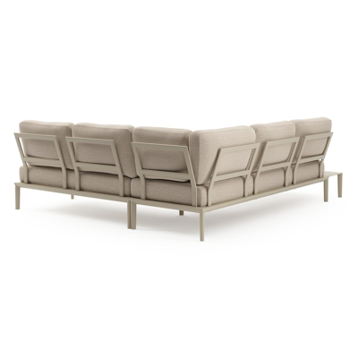 Tolosa loungehoek in beige aluminium met rustic weather+ softtouch kussen