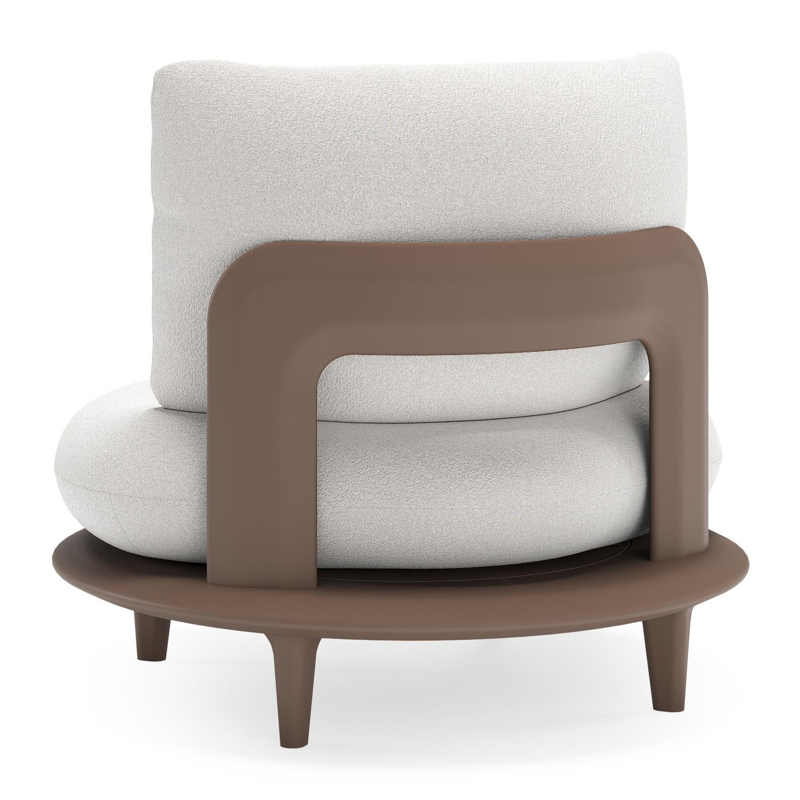 Bomero loungestoel in taupe aluminium met soul optik all weather solica kussen