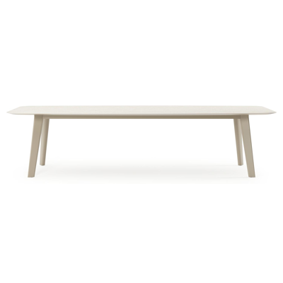Lacirma tuintafel bootvorm in beige aluminium en volkeramiek Shilin L 315 x B 115 x H 73 cm
