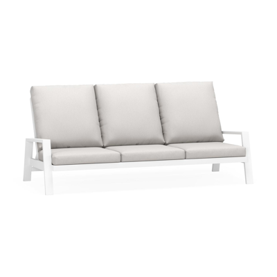 VENETO lounge 3-SEATER w/ADJ BACK alu WHITE+ AW SUNBRELLA PREMIUM