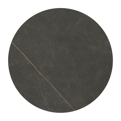 Fano tuintafel rond in wit aluminium en volkeramiek Calatorao - Dia. 110 x H 75 cm