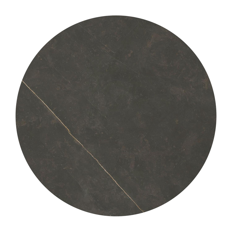 Fano tuintafel rond in wit aluminium en volkeramiek Calatorao - Dia. 110 x H 75 cm