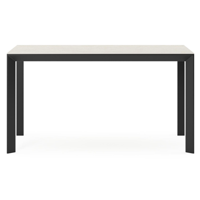 Malito tuintafel in zwart aluminium en volkeramiek shilin - L 140 x B 80 x H 75 cm